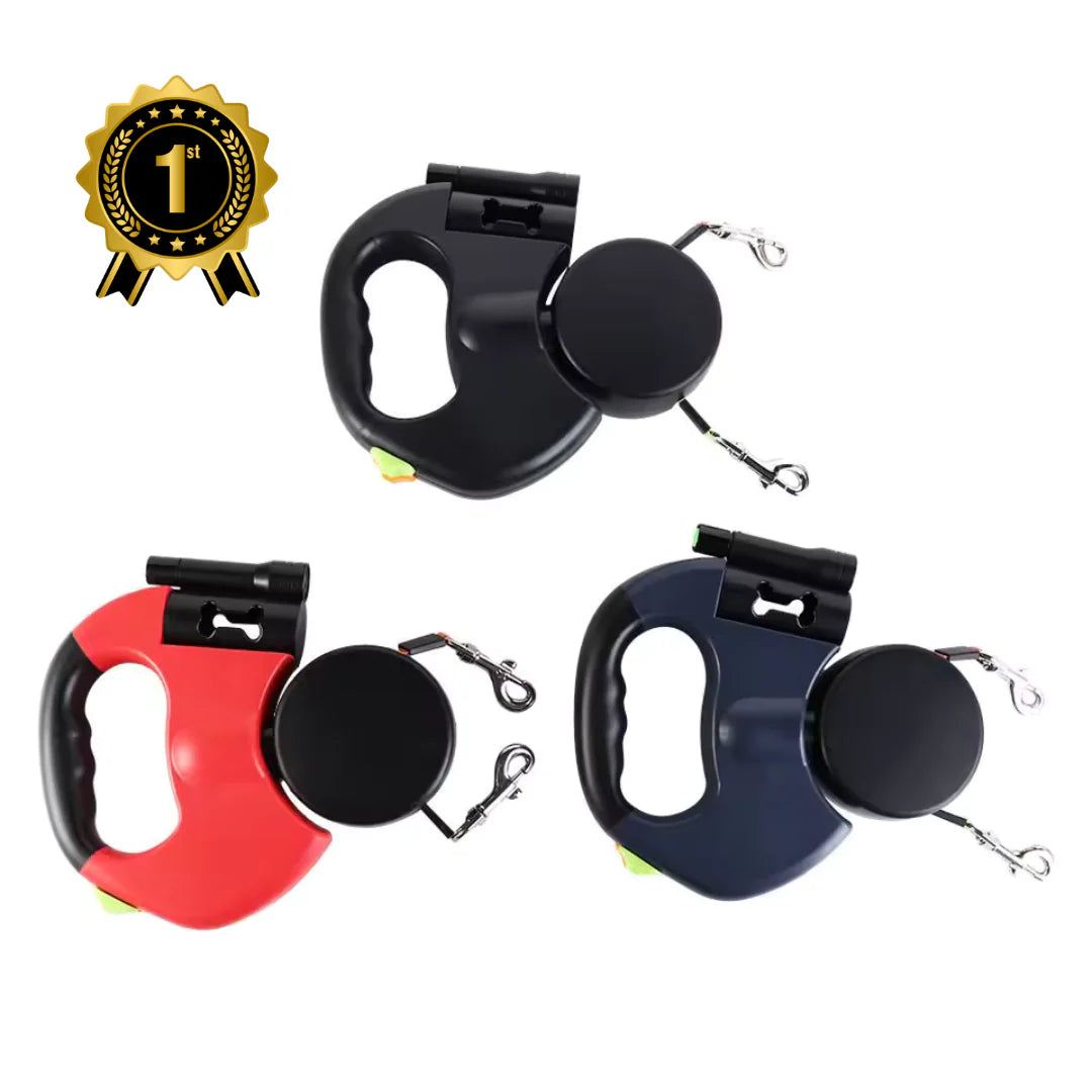 PawPerfect™ 360° Doppel-Rollleine für Hunde