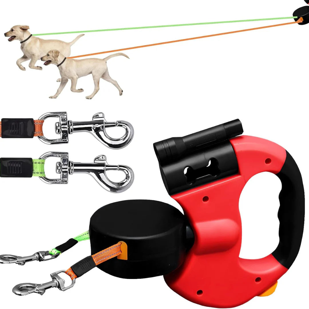PawPerfect™ 360° Doppel-Rollleine für Hunde