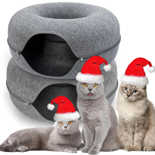 CozyCurl™ 2er-Pack Katzen-Donut-Tunnel und -Bett