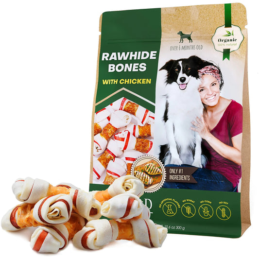 Rawhide Bones Wrapped with Real Chicken Meat