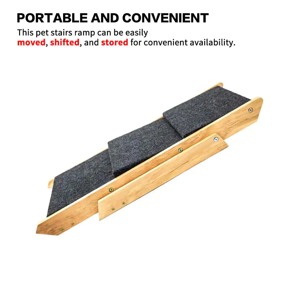 Wood Pet Stairs & Ramp – Foldable 3-Level Access for Pets