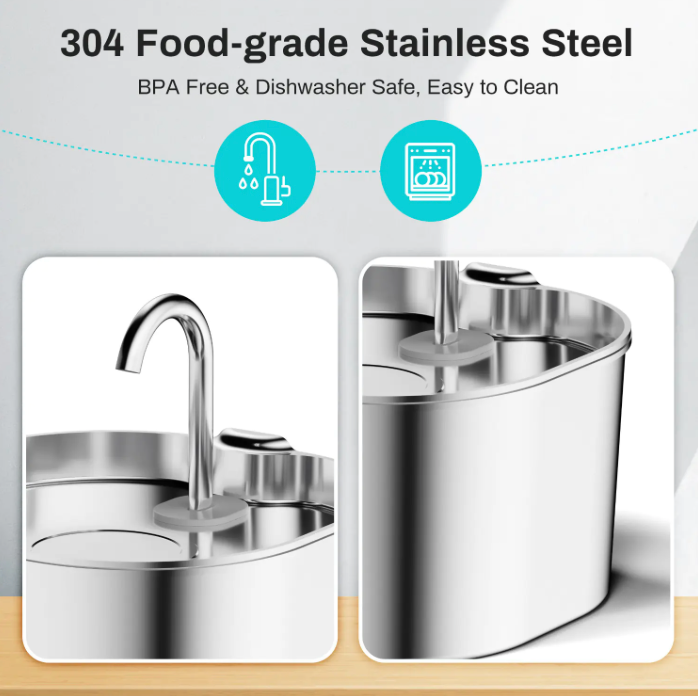 SipSmart™ Stainless Pet Fountain