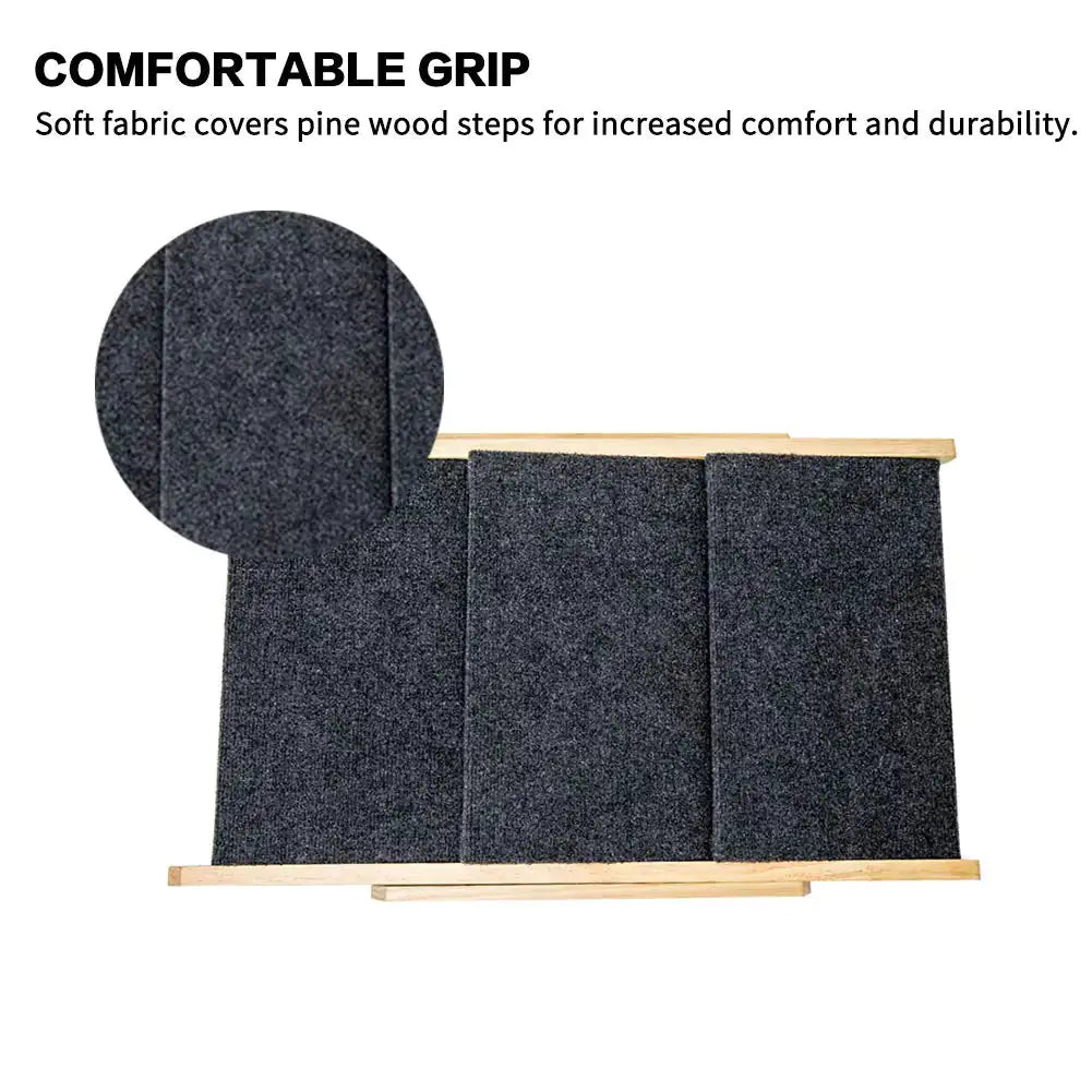Wood Pet Stairs & Ramp – Foldable 3-Level Access for Pets