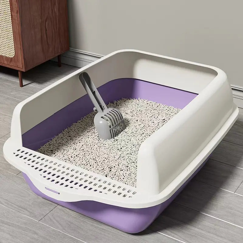 Grand bac à litière semi-fermé pour chat PurrGuard™