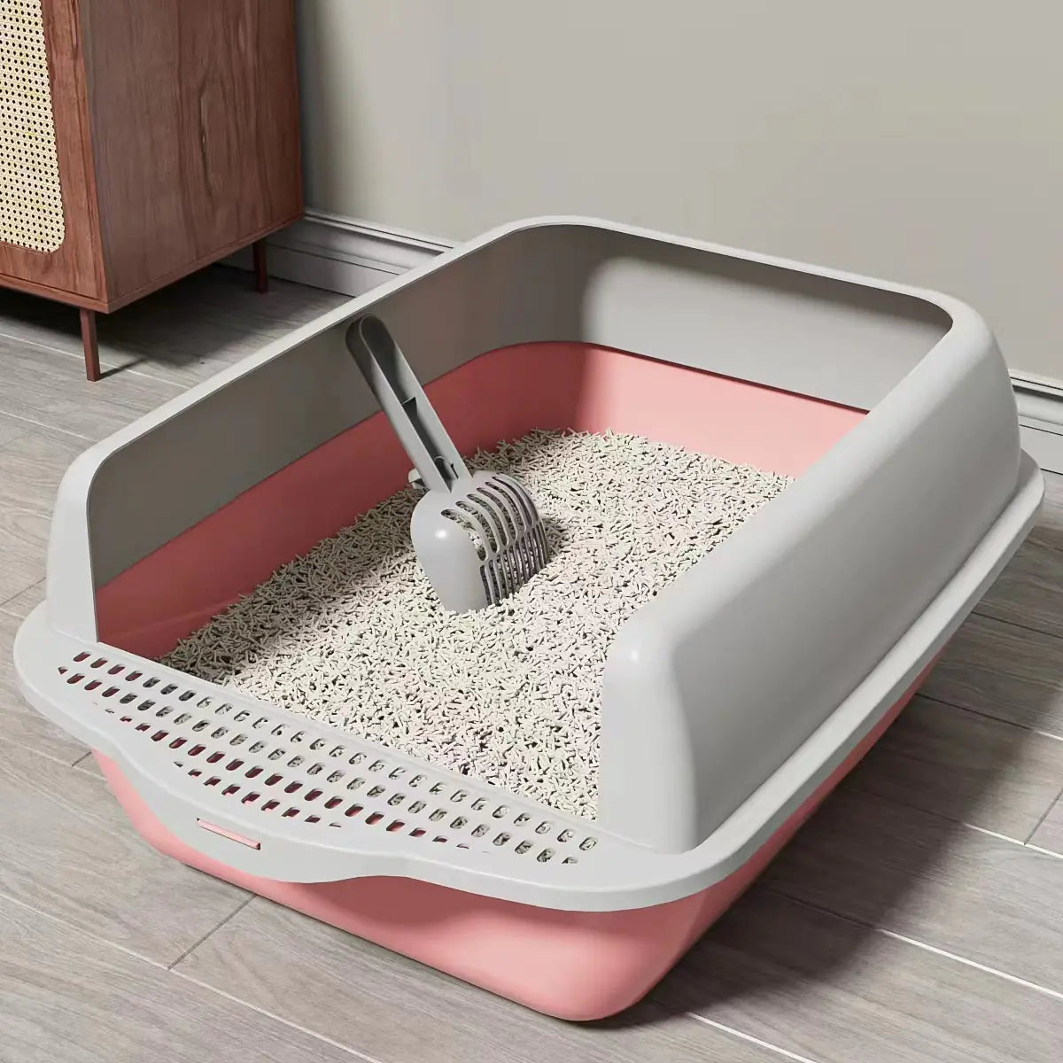 Grand bac à litière semi-fermé pour chat PurrGuard™